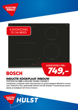 Bosch Inductie kookplaat inbouw 749,-