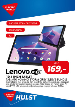 Lenovo 10 inch tablet met Sleeve 169,-